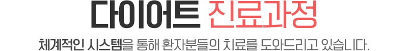 2+10다이어트 진료과정 - 2+1-다이어트 체계적인 시스템을 통해 환자분들의 치료를 도와드리고 있습니다.